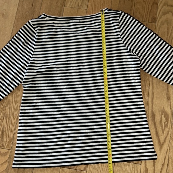 J. Crew Striped Top with Lace Design Sleeves EUC - Picture 6 of 8